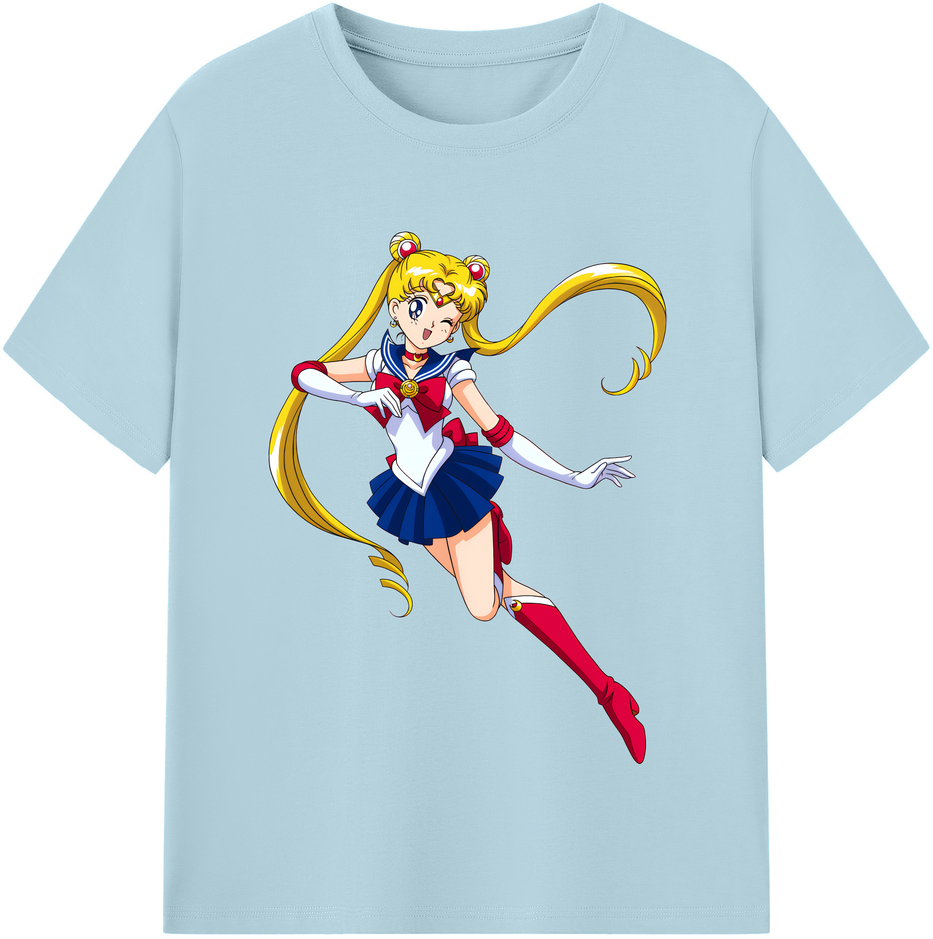 （画像用） 美少女戦士セーラームーン 月野 うさぎ つきの うさぎ Sailor Moon Tsukino Usagi 綿100％半袖Tシャツ（フロントプリント）